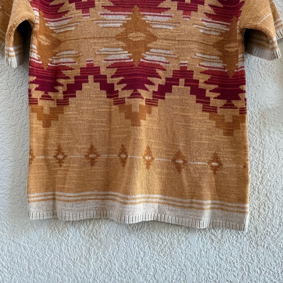 Pendleton Southwestern Top Pullover Cotton Knit Aztec Boho Relaxed Medium - Picture 5 of 9